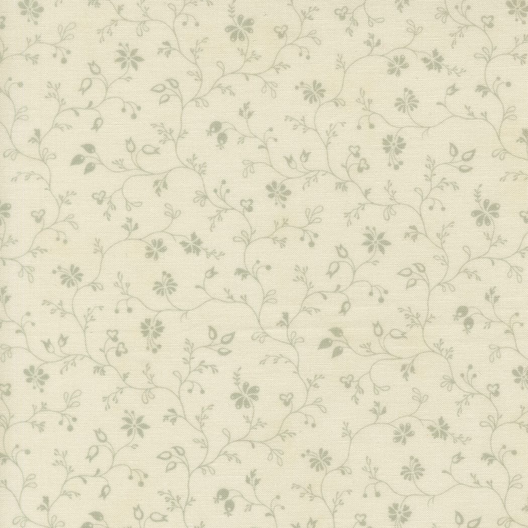 Blue Floral Moda Fabric Moda Dearly Beloved in Small Floral Vine Mist - The Sewing Studio