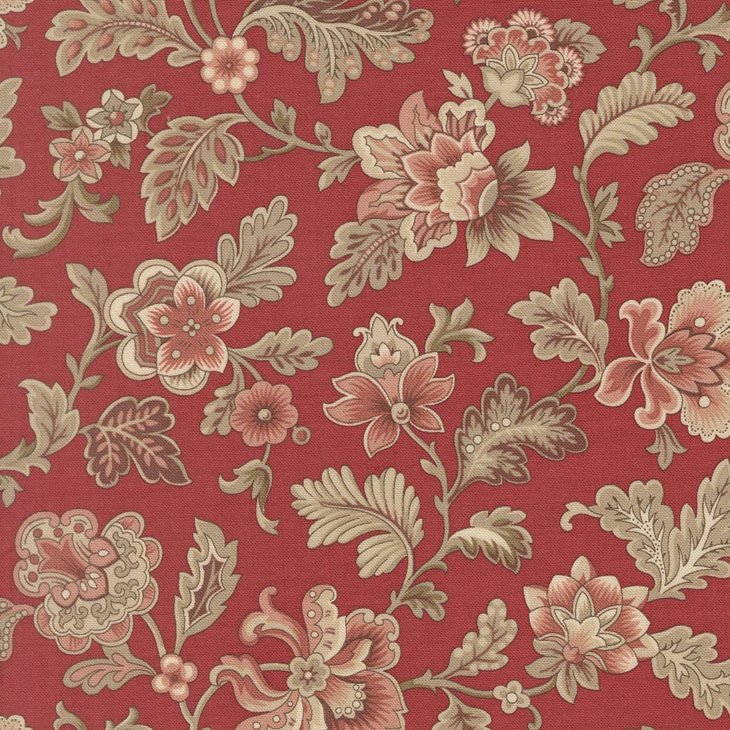 Red Floral Moda Fabric Moda Le Jardin Rouge - The Sewing Studio