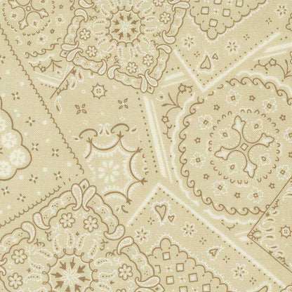 Creams and Naturals Large Print Moda Fabric Moda Saddle Ranch Fabric in Trail Dust 33794-12 - The Sewing Studio