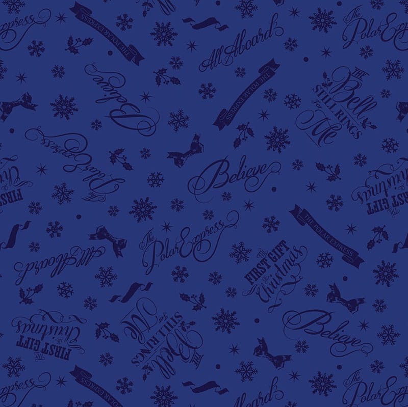 Multi-coloured Christmas Moda Fabric The Polar Express - The Sewing Studio