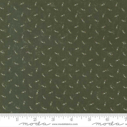 Moda Fluttering Leaves Dots Evergreen 9738-15 Ruler Image