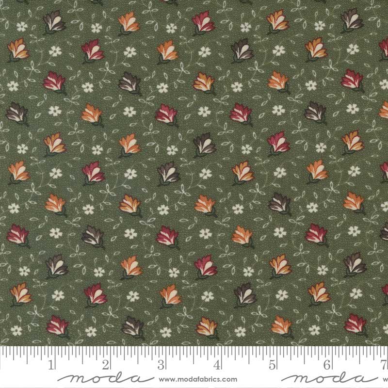 Moda Fluttering Leaves Late Bloomers Evergreen 9732-15 Ruler Image