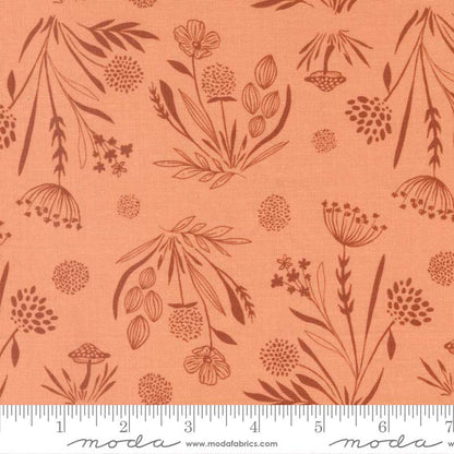 Moda Woodland Wildflowers Foraged Finds Coral Peac 45583-23 Ruler Image