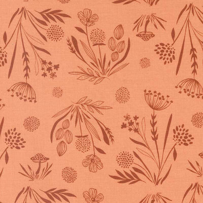 Moda Woodland Wildflowers Foraged Finds Coral Peac 45583-23