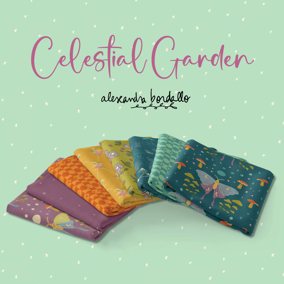 Andover Fabric Pre Cuts Andover Fabric Celestial Garden 5 Inch Square Pack  - The Sewing Studio