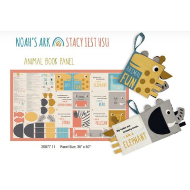 Moda Noahs Ark Cut and Sew Animal Book Fabric Panel Cloud 20877-11