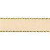 Gold Metallic Edge Satin Ribbon: 15mm: Cream
