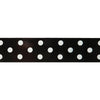 Polka Dot Ribbon: 25mm: Black. Price per metre.