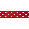 Polka Dot Ribbon: 25mm: Red. Price per metre.
