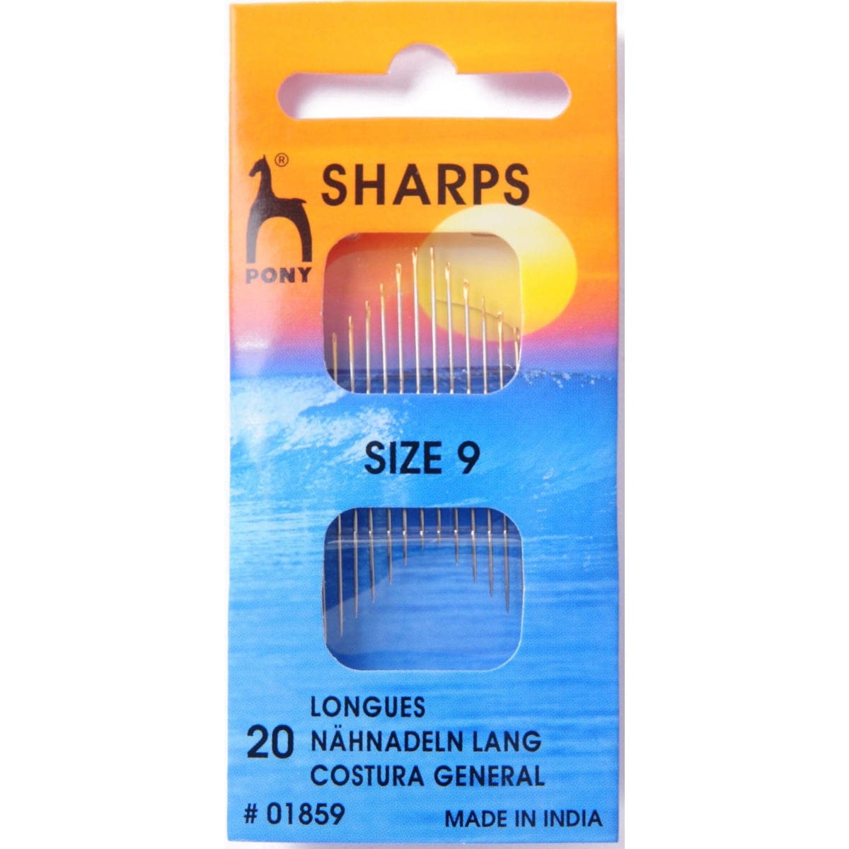 Pony Needles Hand Sewing Needles: Sharps: Gold Eye: Size 9  - The Sewing Studio