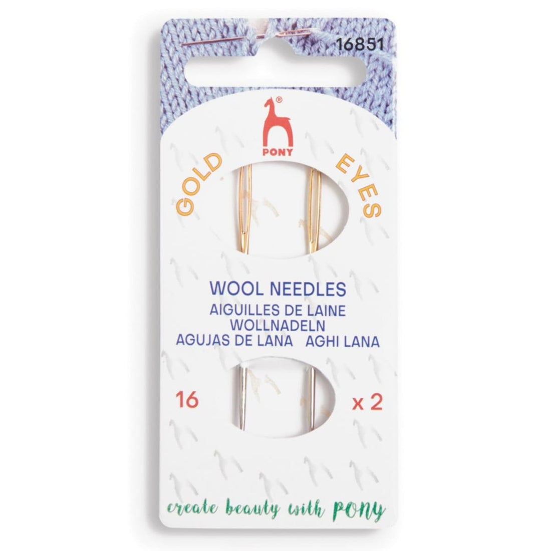 Hand Sewing Needles: Wool: Gold Eye: Size 16