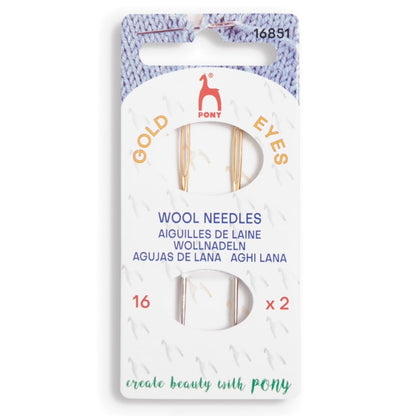 Hand Sewing Needles: Wool: Gold Eye: Size 16