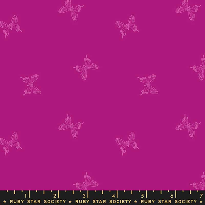 Ruby Star Backyard Tiny Butterflies Berry RS2092-13 Ruler Image