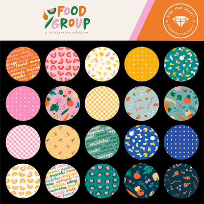 Multi-coloured Modern Ruby Star Society Fabric Pre Cuts Ruby Star Society Food Group Jelly Roll - The Sewing Studio
