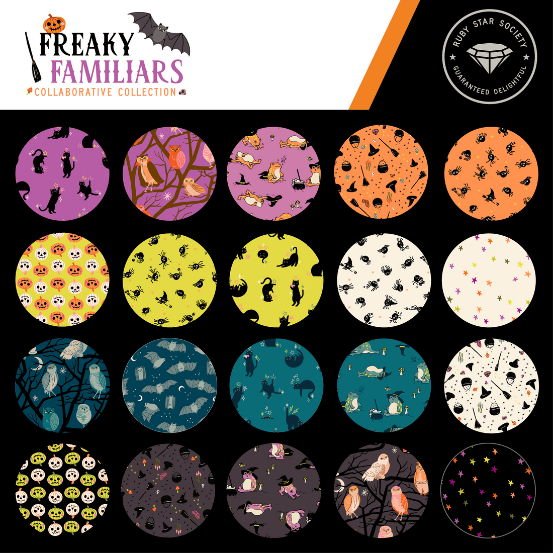 Ruby Star Society Fabric Pre Cuts Ruby Star Society Freaky Familiars Charm Pack  - The Sewing Studio