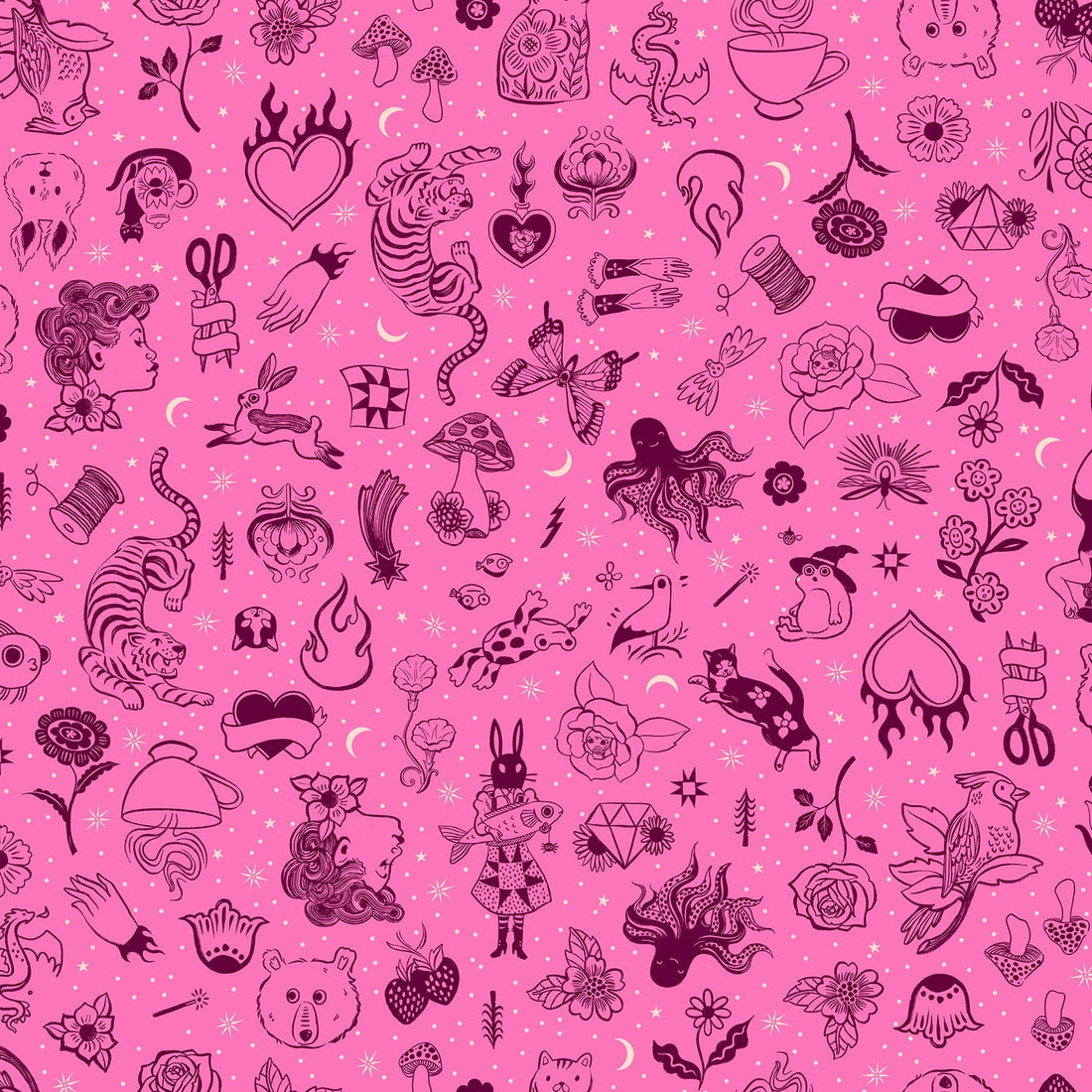 Pink Novelty Ruby Star Society Fabric Ruby Star Society Ink Shop - The Sewing Studio