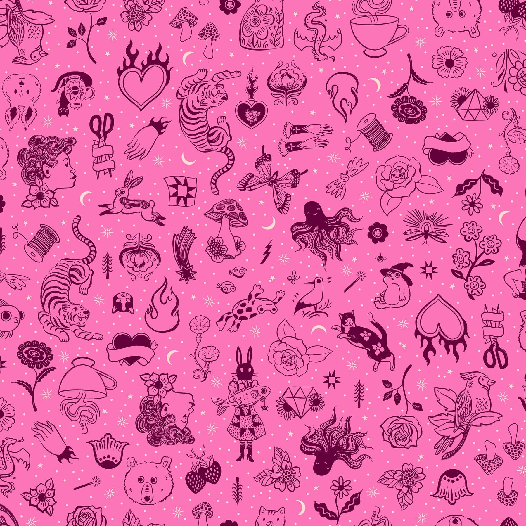 Pink Novelty Ruby Star Society Fabric Ruby Star Society Ink Shop - The Sewing Studio