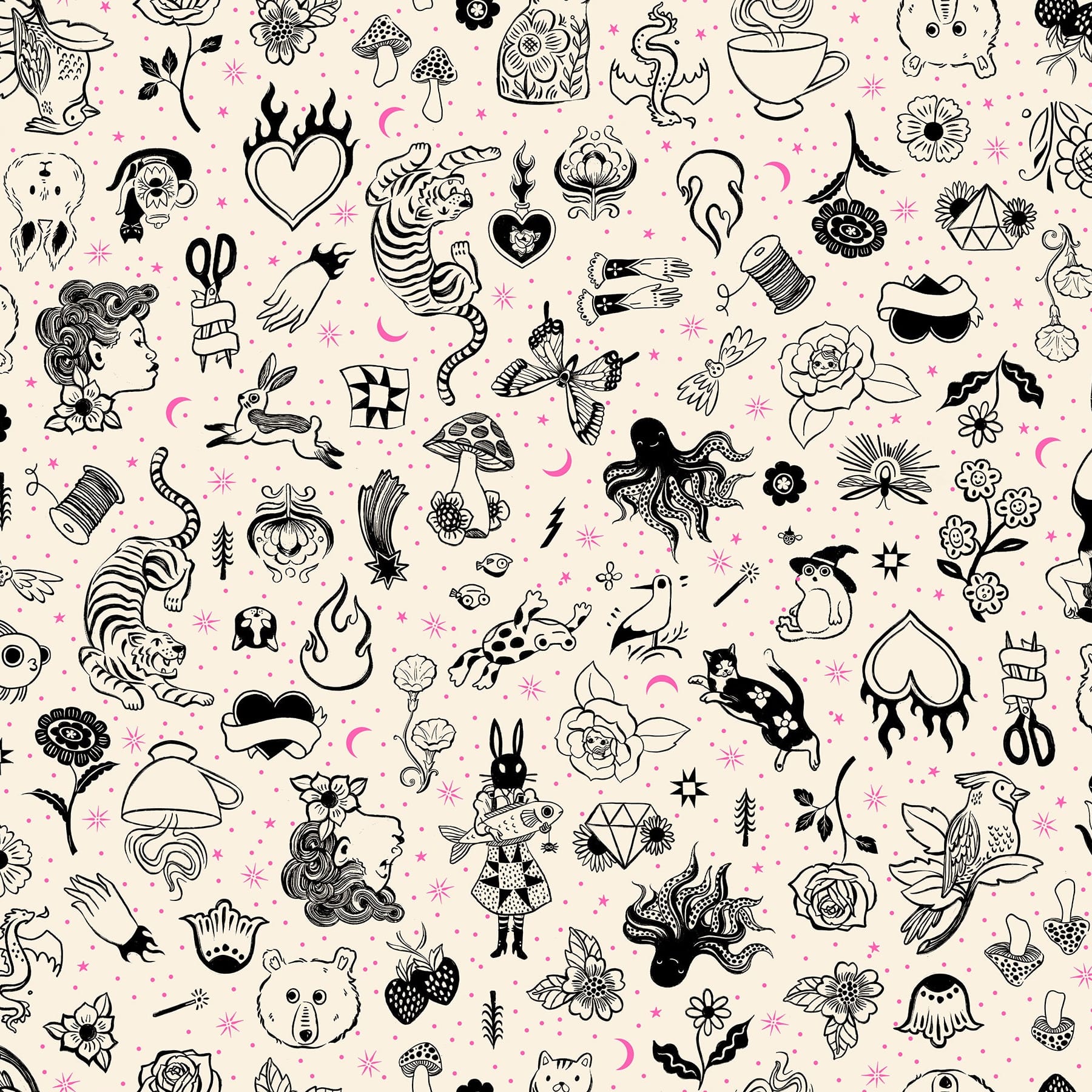 Creams and Naturals Novelty Ruby Star Society Fabric Ruby Star Society Ink Shop - The Sewing Studio