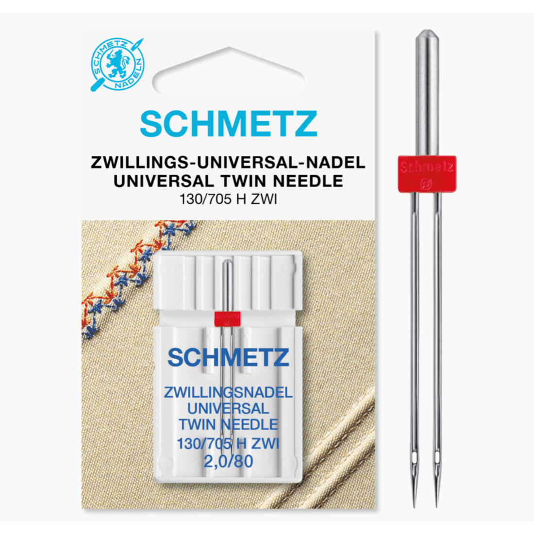 Schmetz Machine Needles Schmetz Sewing Machine Needle Universal Twin 2mm Size 80/12  - The Sewing Studio