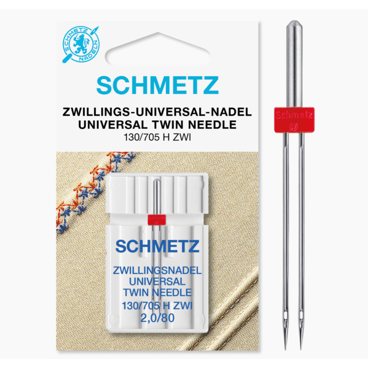 Schmetz Machine Needles Schmetz Sewing Machine Needle Universal Twin 2mm Size 80/12  - The Sewing Studio