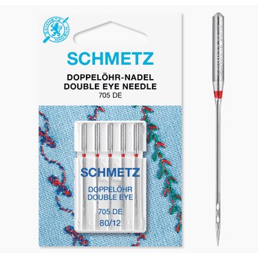 Schmetz Machine Needles Schmetz Sewing Machine Needles Double Eye Size 80/12 Pack of 5  - The Sewing Studio for sale UK - The Sewing Studio
