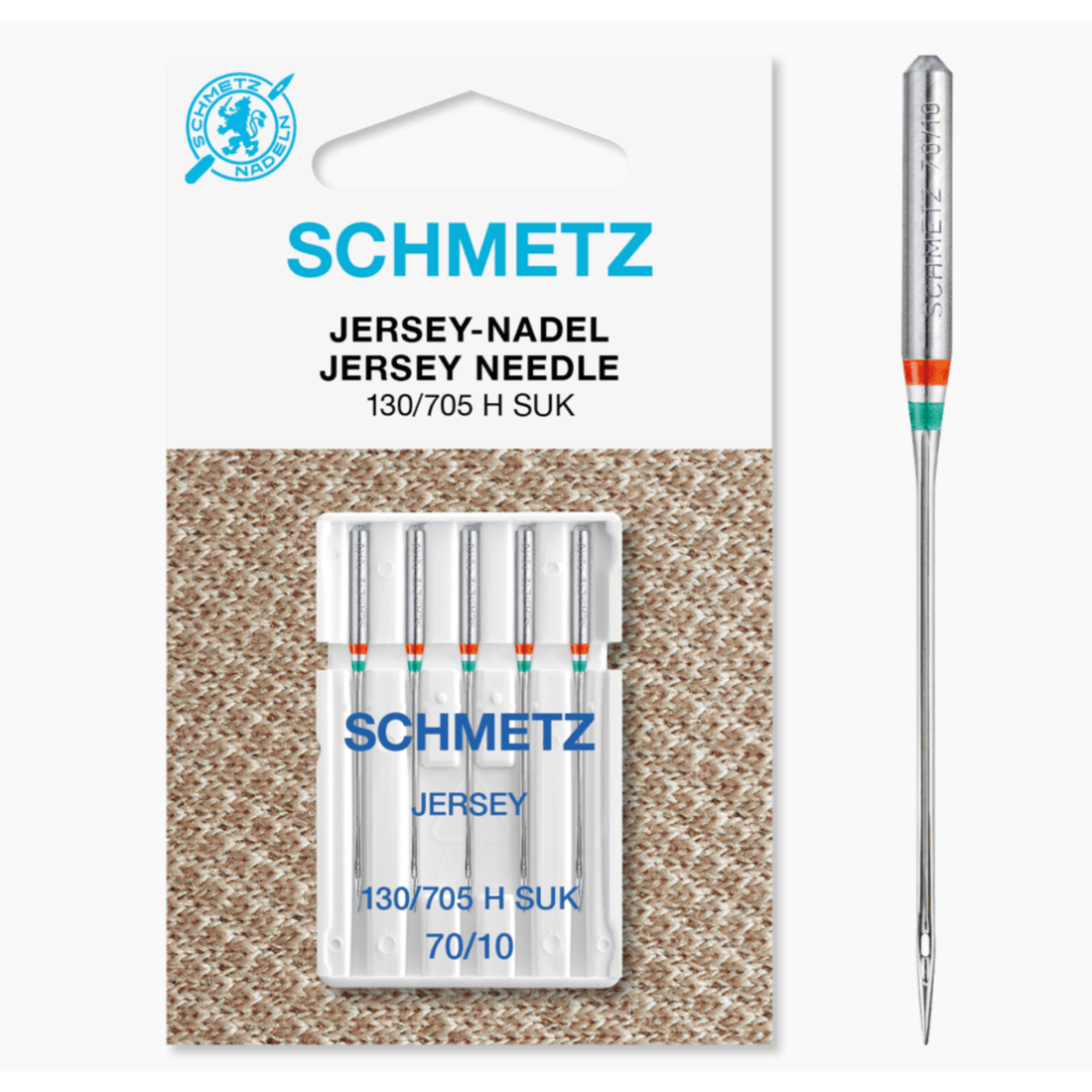 Schmetz Machine Needles Schmetz Sewing Machine Needles: Jersey Ball Point Size 70/10. Pack of 5 needles.  - The Sewing Studio