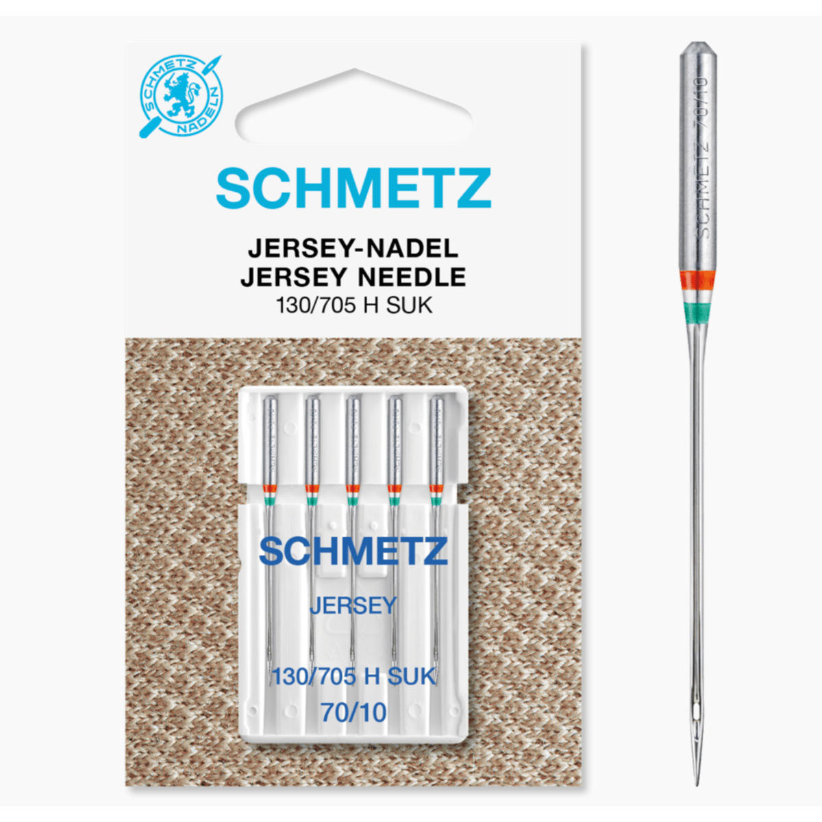 Schmetz Machine Needles Schmetz Sewing Machine Needles: Jersey Ball Point Size 70/10. Pack of 5 needles.  - The Sewing Studio