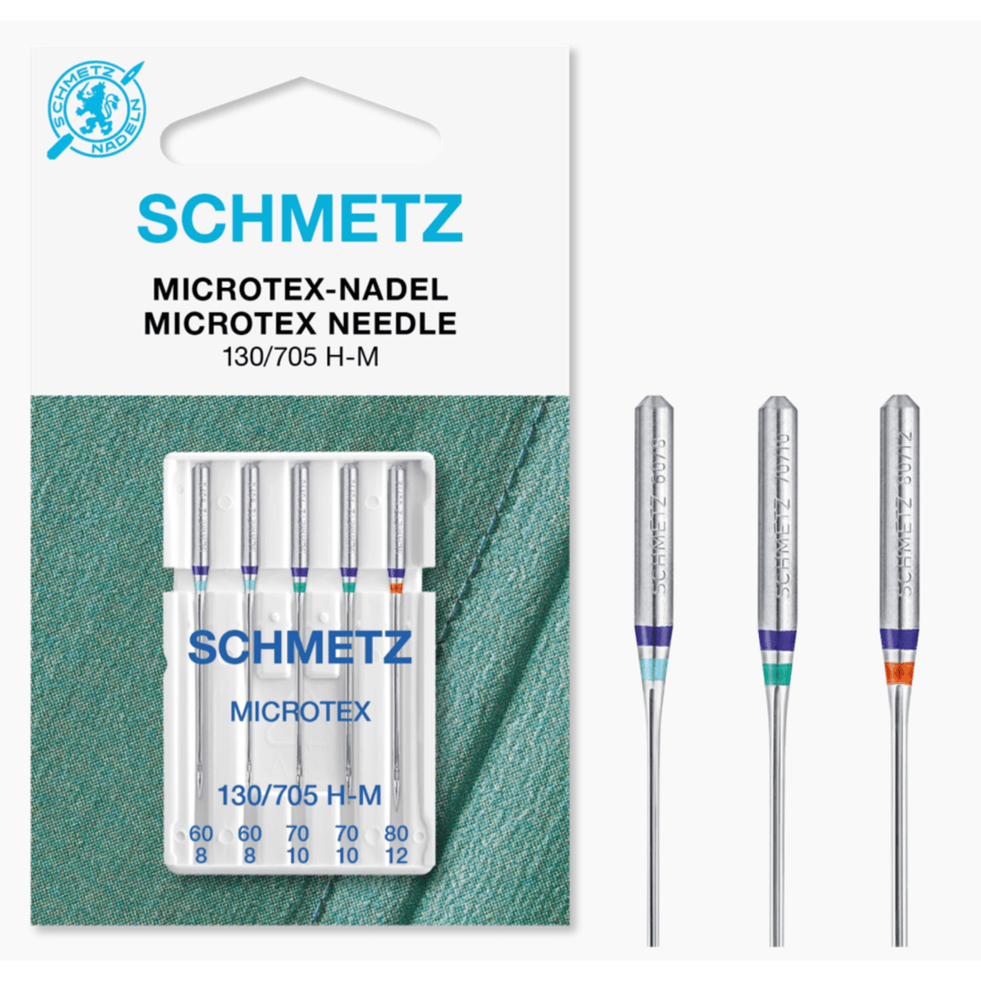 Schmetz Machine Needles Schmetz Sewing Machine Needles Microtex Size Assorted Pack of 5  - The Sewing Studio