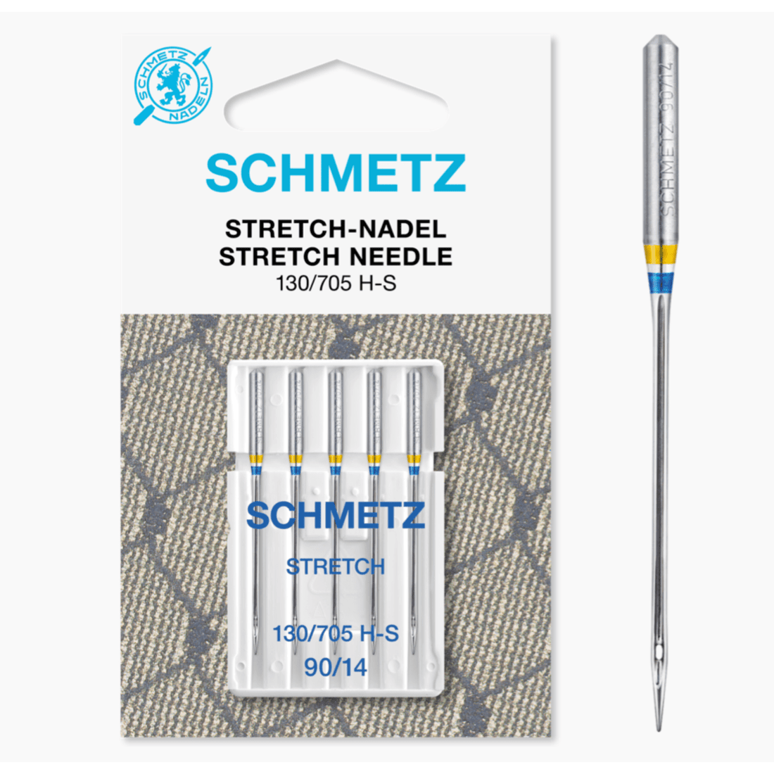 Schmetz Machine Needles Schmetz Sewing Machine Needles Stretch Size 90/14 Pack of 5  - The Sewing Studio