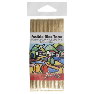 Sew Easy Bias Binding Fusible Bias Tape: 5m length x 6mm: Gold  - The Sewing Studio for sale UK - The Sewing Studio