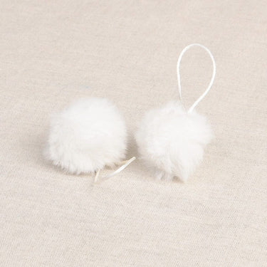 Stephanoise Craft Accessories Faux Fur Pom Pom White 4cm  - The Sewing Studio for sale UK - The Sewing Studio