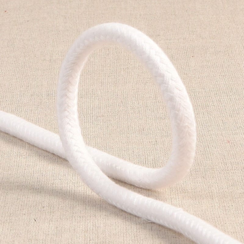 Stephanoise Ropes and Twine Braided White Cotton Cord 6mm Price Per Metre  - The Sewing Studio