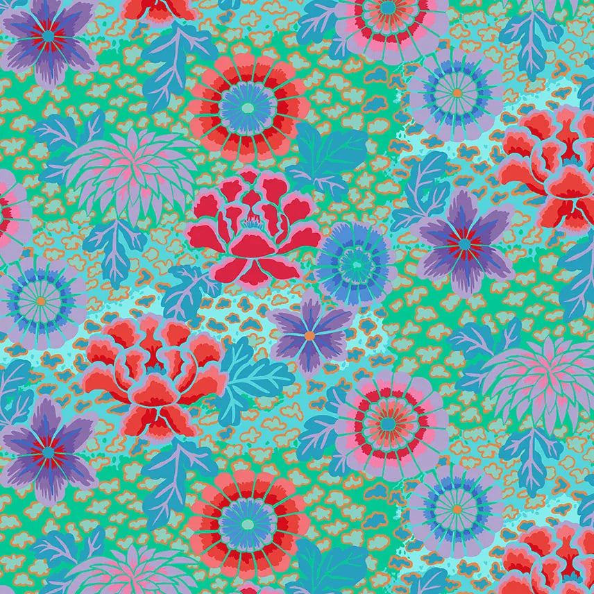 Multi-coloured Foliage Stof Fabric Kaffe Fassett Dream Fabric - The Sewing Studio