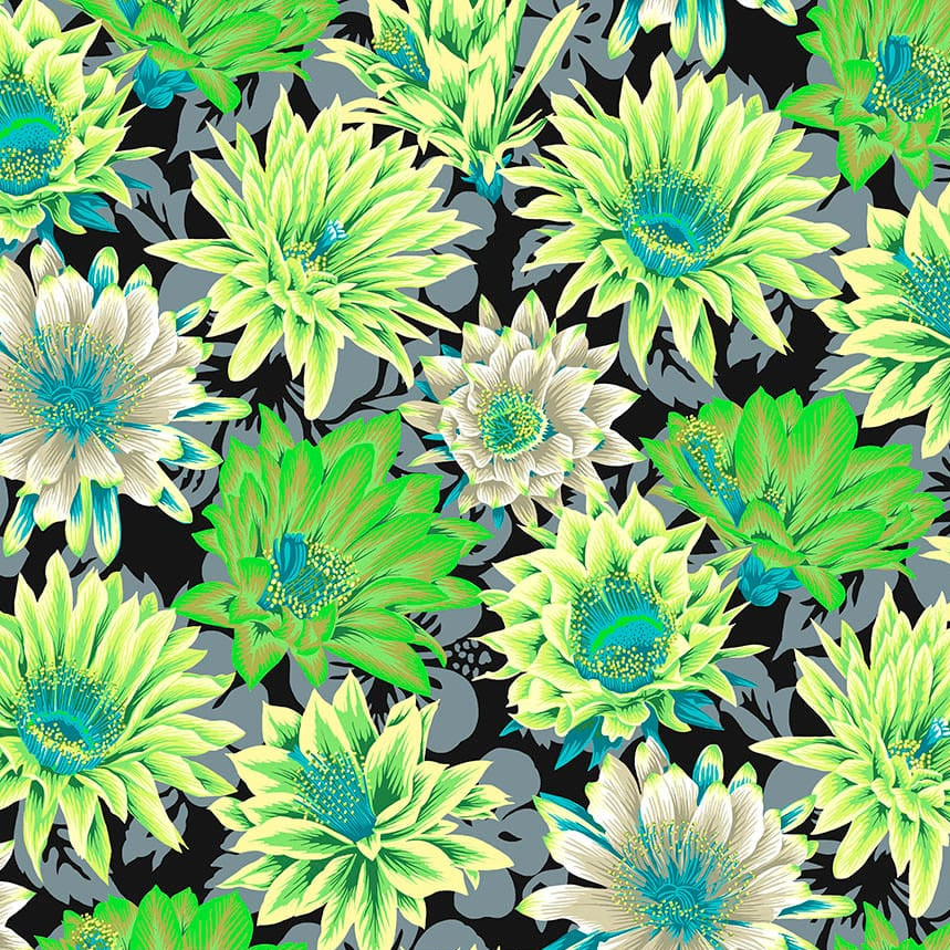 Multi-coloured Floral Stof Fabric Kaffe Fassett Cactus Flower Fabric - The Sewing Studio