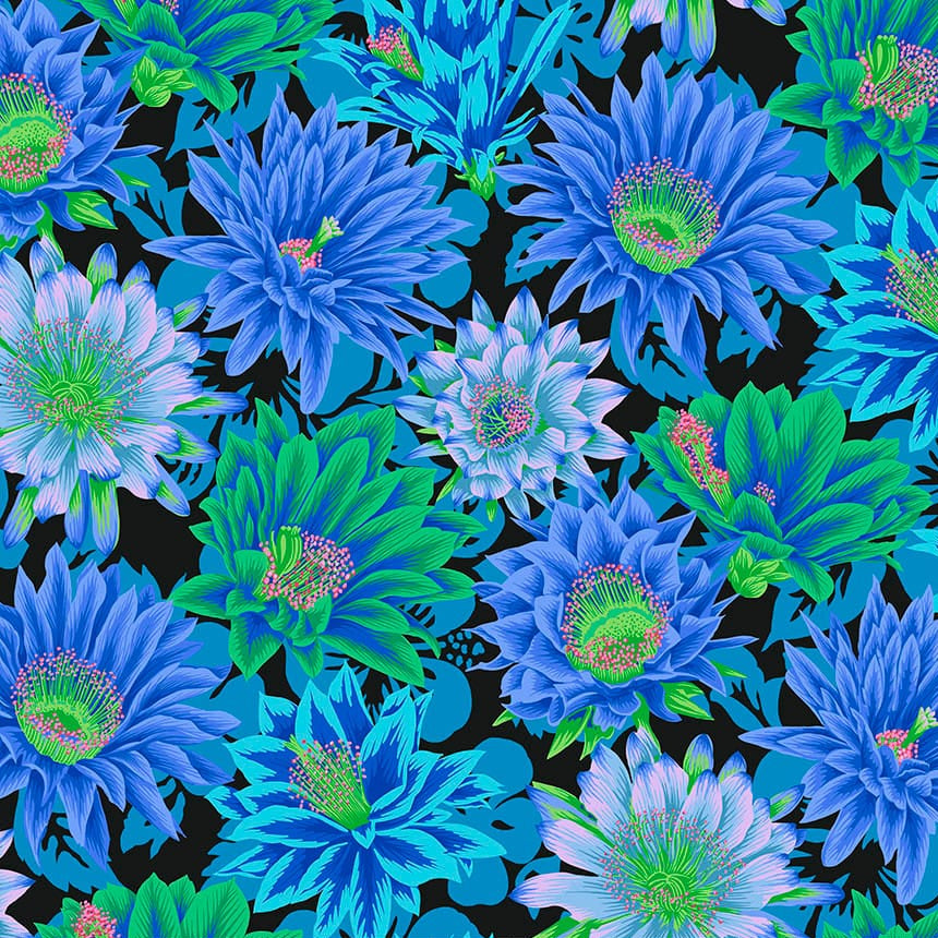 Multi-coloured Floral Stof Fabric Kaffe Fassett Cactus Flower Fabric - The Sewing Studio