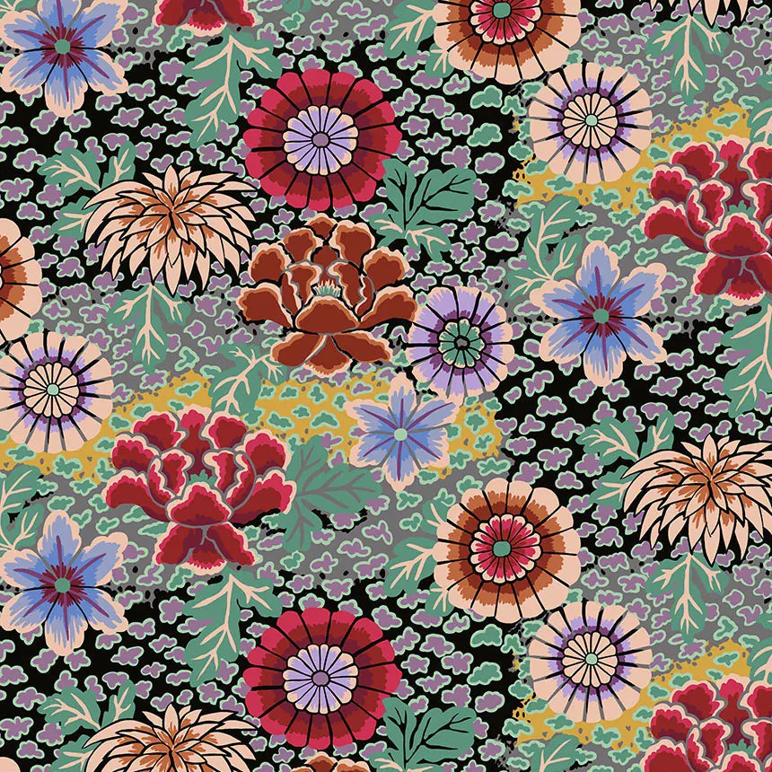 Multi-coloured Foliage Stof Fabric Kaffe Fassett Dream Fabric - The Sewing Studio