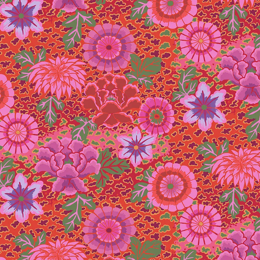 Pink Foliage Stof Fabric Kaffe Fassett Dream Fabric - The Sewing Studio
