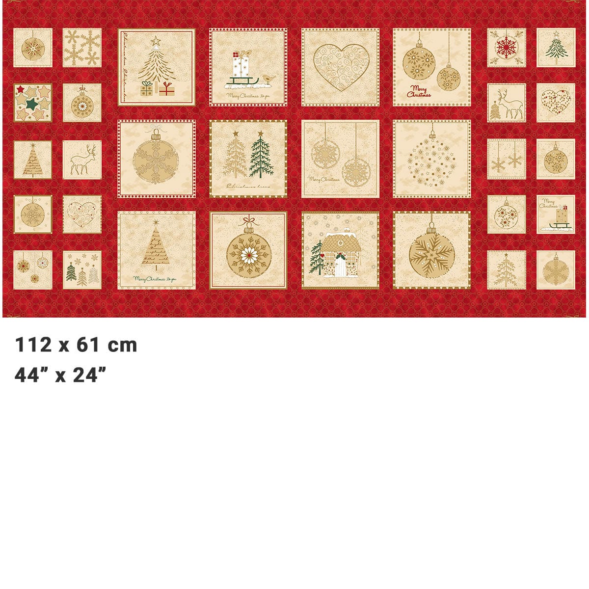 Stof Fabric Panels & Labels Stof Frosty Snowflake Fabric Christmas Squares Panel  - The Sewing Studio