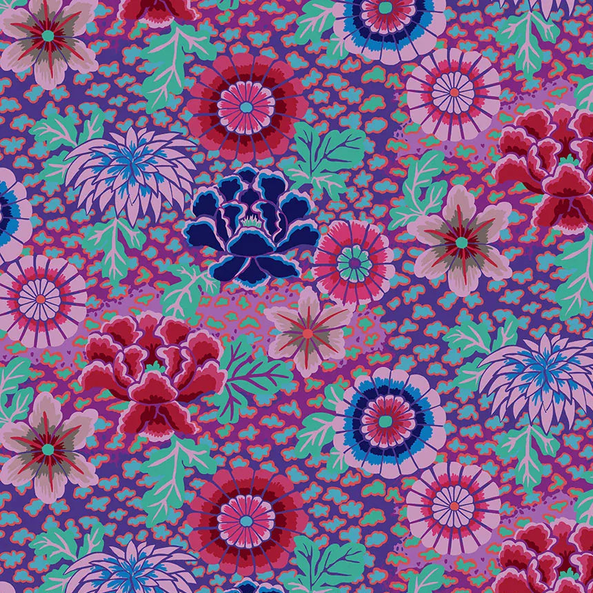 Purple Foliage Stof Fabric Kaffe Fassett Dream Fabric - The Sewing Studio