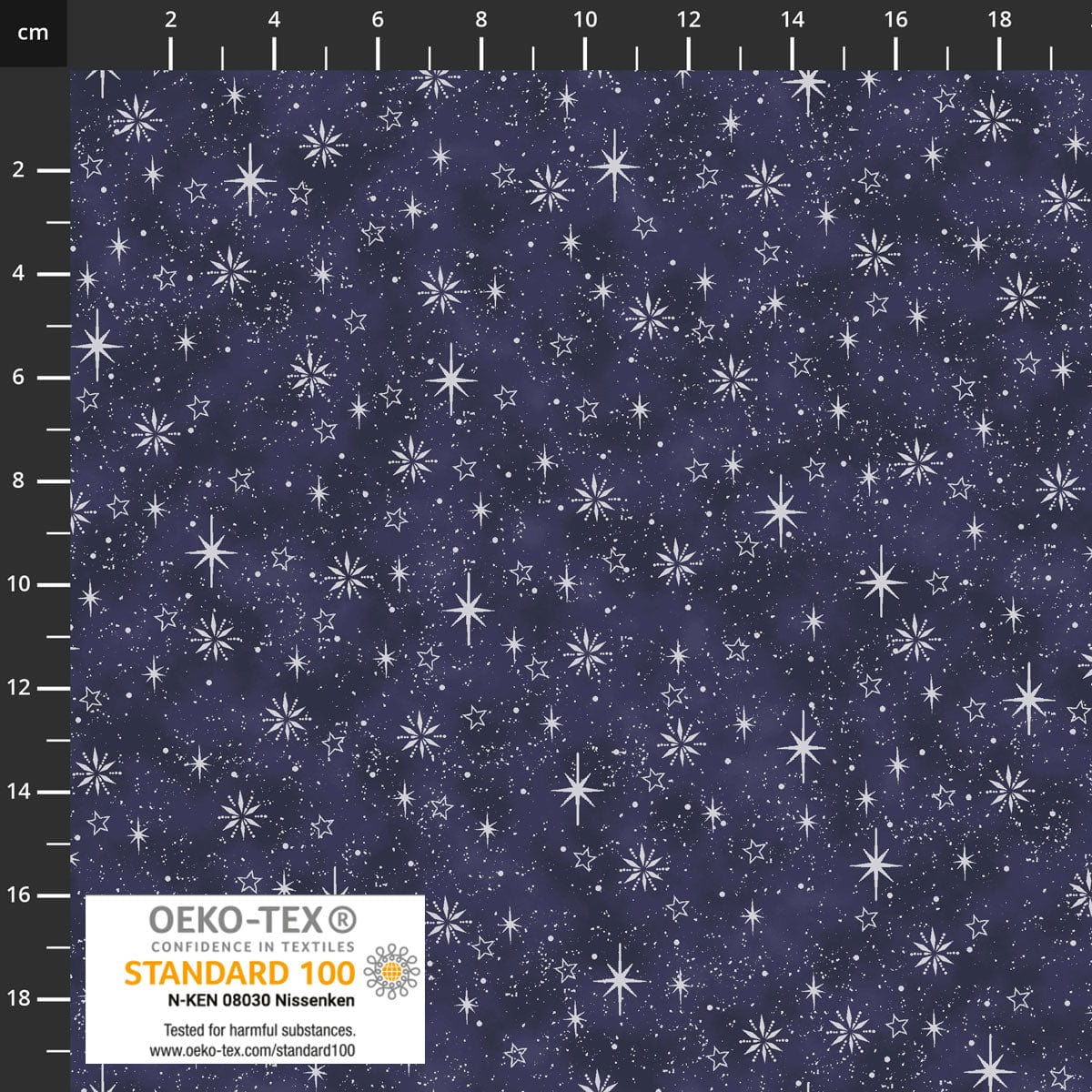 Stof Fabric Stof Frosty Snowflake Stars Blue with Silver Metallic 4590-601  - The Sewing Studio