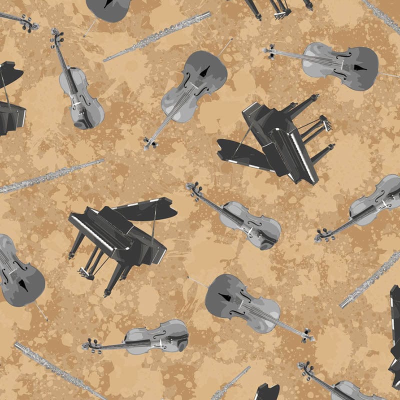 Stof Fabric Stof My Classic Songs Musical Fabric 4502-602  - The Sewing Studio