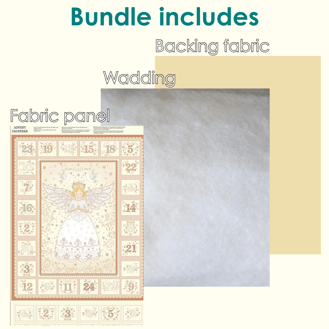 The Sewing Studio Fabric Panels & Labels Makower Angels Advent Calendar Bundle - Cream  - The Sewing Studio
