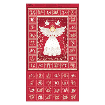 The Sewing Studio Fabric Panels & Labels Makower Angels Advent Calendar Kit - Red  - The Sewing Studio