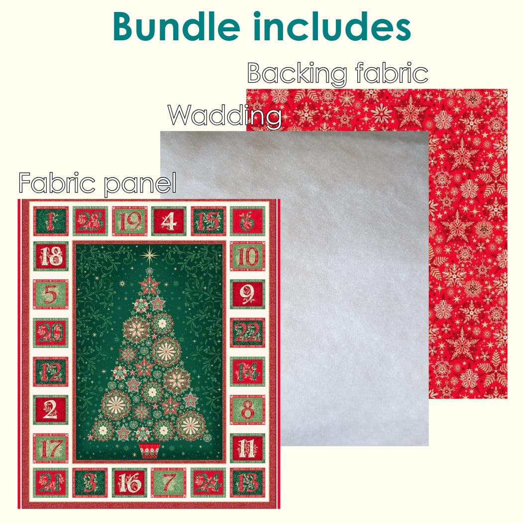 The Sewing Studio Fabric Panels & Labels Makower Good Tidings Advent Calendar Bundle  - The Sewing Studio