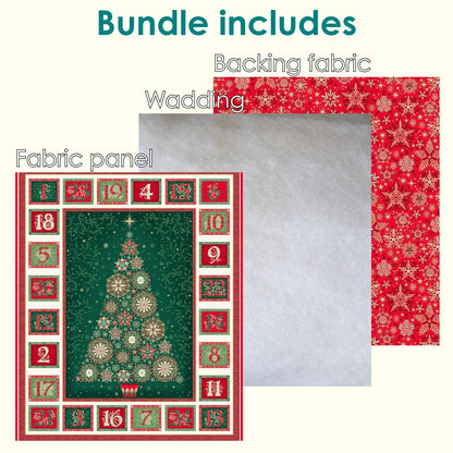 The Sewing Studio Fabric Panels & Labels Makower Good Tidings Advent Calendar Bundle  - The Sewing Studio