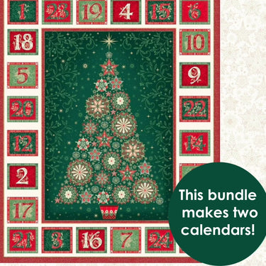The Sewing Studio Fabric Panels & Labels Makower Good Tidings Advent Calendar Bundle Duo  - The Sewing Studio for sale UK - The Sewing Studio