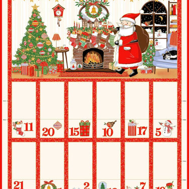 The Sewing Studio Fabric Panels & Labels Makower Jolly Saint Nick Advent Calendar Bundle  - The Sewing Studio for sale UK - The Sewing Studio
