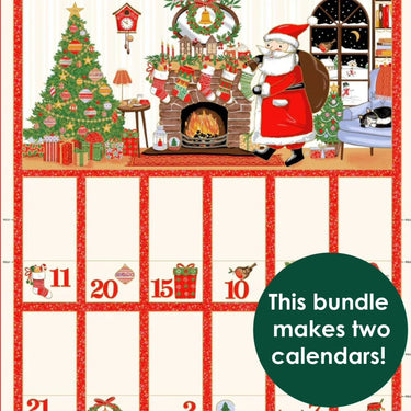 The Sewing Studio Fabric Panels & Labels Makower Jolly Saint Nick Advent Calendar Bundle Duo  - The Sewing Studio for sale UK - The Sewing Studio