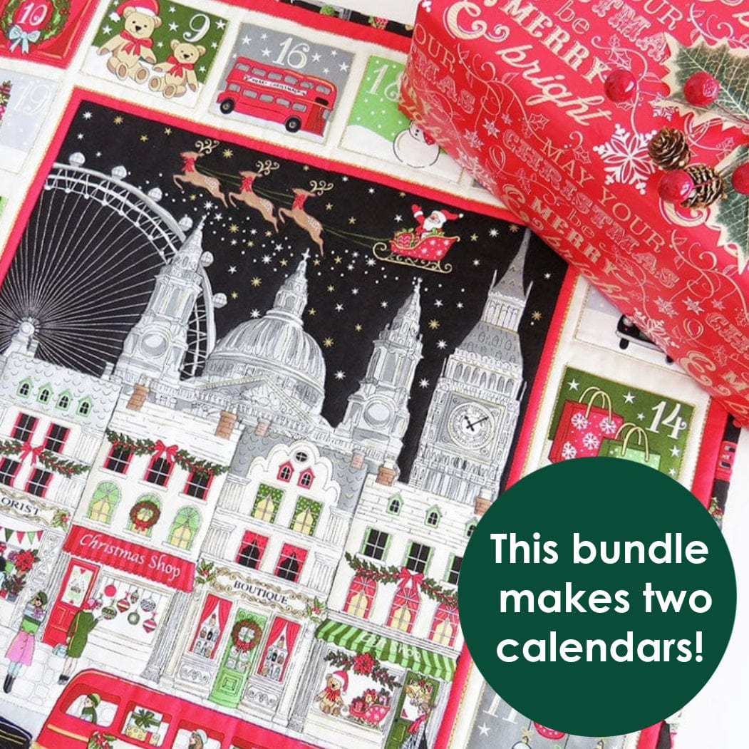 The Sewing Studio Fabric Panels & Labels Makower London Christmas Advent Calendar Bundle Duo  - The Sewing Studio