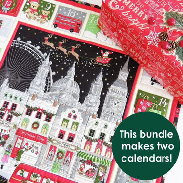The Sewing Studio Fabric Panels & Labels Makower London Christmas Advent Calendar Bundle Duo  - The Sewing Studio for sale UK - The Sewing Studio
